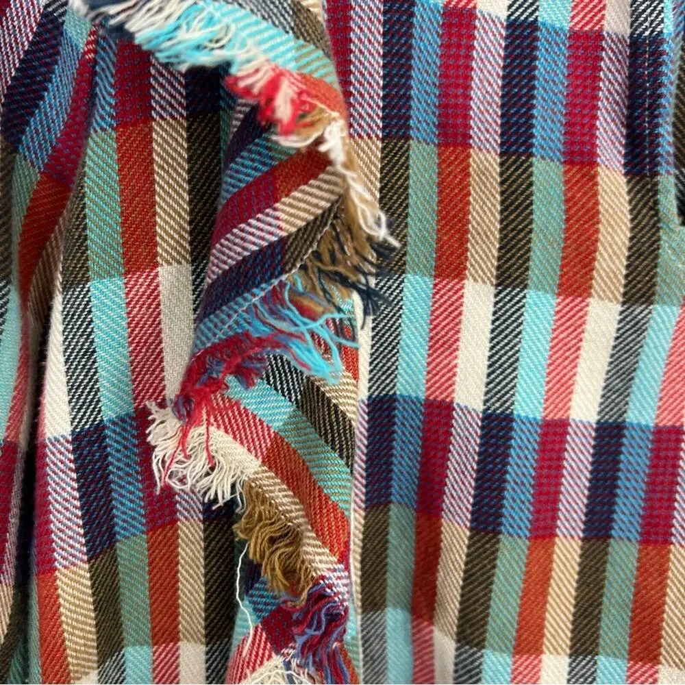 Anthropologie dRA Ruffle Plaid Kelsey Boho Top Size Medium - Picture 8 of 11